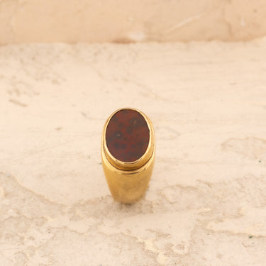 Oval Bloodstone Signet Ring