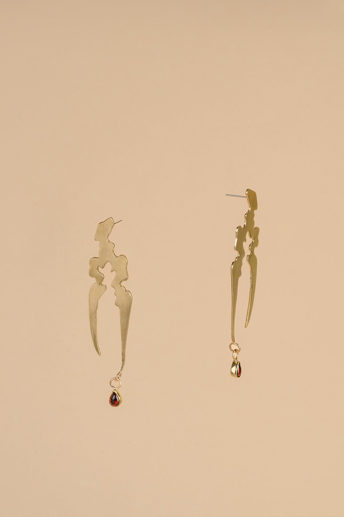 Only Lovers Left Alive: Garnet Landmass Earrings