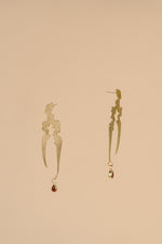 Load image into Gallery viewer, Only Lovers Left Alive: Garnet Landmass Earrings
