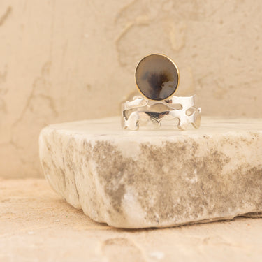 Round Dendritic Agate Ring