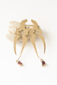 Only Lovers Left Alive: Garnet Landmass Earrings