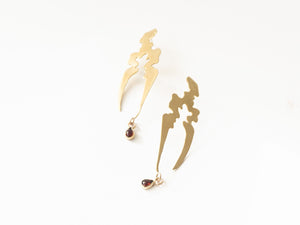 Only Lovers Left Alive: Garnet Landmass Earrings