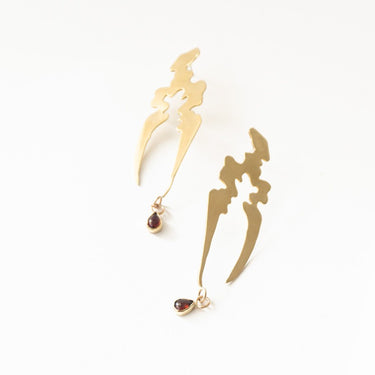 Only Lovers Left Alive: Garnet Landmass Earrings