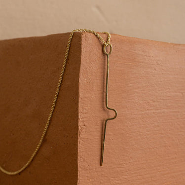 Gold Squiggle Protection Necklace